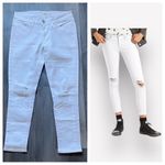 Levi's Levi’s 711 Skinny Jeans White Distressed Ripped Streetwear 27 Waist Photo 3