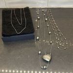 Fashion Jewelry Bundle/ 3 Silver Tone Necklaces Silver Photo 1