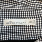 Peter Millar  Black White Checkered Button Down Ruffle Collar Sleeve Blouse XS Photo 4