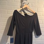 Boston Proper  dress asymmetrical Shoulder Black 3/4 length sleeve NEW XS Photo 3