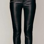 Free People SOLD!!!! Black Faux Leather Skinny Zipper Pants Photo 2