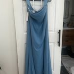 Azazie NWT -  Saige Steel Blue A-Line Chiffon Convertible Dress (A16) Photo 5