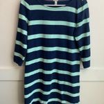J.Crew  Blue & Mint Green Striped Shirttail Dress Photo 1