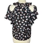 Rebecca Taylor  Rosalie Cold Shoulder Ruffled‎ Silk Top, Size 6 Photo 6