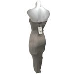 ZARA NEW Brown Tan Sleeveless Strapless Rib Knit Midi Tube Tank Bodycon Dress S Photo 1