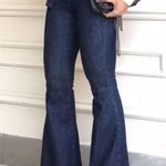 NWT Flamingo Tie Waist Butt Lifting Flare Jeans in Dark Wash Size 4XL Blue Photo 2