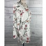 Chico's  2 Shirt Womens L Floral Slub Knit 3/4 Sleeves Cotton Blend Scoop Neck Photo 2