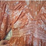 Free People Golden Hour Maxi Dress orange Fall floral Smocked Bohemian Womens S Photo 2