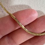 Vintage Gold Tone Herringbone Chain Necklace Womens Photo 4
