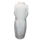 Calvin Klein Elegant Winter White Cream Draped Cowl Neck Sheath Dress Size 14 Photo 4