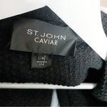 St. John  Caviar Vintage Long Sleeve Black Knit Blazer Jacket Stretchy Pockets 6 Photo 4