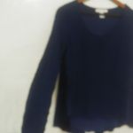 White House | Black Market WHBM M Navy Knit Double Layer Tunic Top Photo 3