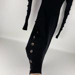 Pattyboutik 🖤 Black Ribbed Button-Sleeve Bodycon Dress Photo 5