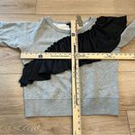 J.Crew NWT  Asymmetrical Ruffle Sweater Cotton Gray Heathered Size S Photo 3