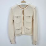 J.Crew Odette Sweater Lady Jacket Jewel Buttons Cream Preppy Wool Alpaca Small Photo 3