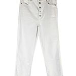 7 For All Mankind  Exposed Button High Waist Crop
Straight Leg Jeans Size 31 Photo 1