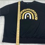 SheIn womens black animal print heart crewneck pullover size XL Photo 5