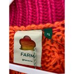 Anthropologie FARM RIO Sweater Cardigan Striped Rainbow Knit Puff Sleeve Open Front Photo 2