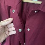 CJ BANKS STRETCH DENIM SZ 1X MAROON STUDDED NO POCKETS BUTTON UP FRONT JACKET Photo 6