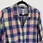 Catherines Plaid Garden Flannel Colorful Soft Comfort Summer Top Size 1X Blue Photo 1
