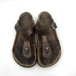 Birkenstock Gizeh Brown Leather Thong Sandals Women's 9 US Photo 4