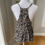 American Eagle  Outfitters Black Beige Dark Floral Crop Racerback Cami Tank Sz S Photo 2