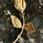 Giovanni‎ Rose Brooch / Pin Gold Tone Flower Costume Jewelry Vintage Photo 0