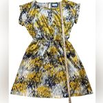 Emmelee For F.C. Yellow Abstract Print Mini Dress Cottagecore Artsy Summer Dress Photo 5