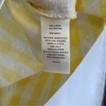 Liz Claiborne  Split Crew Neck Sleeveless Top Women’s Large Yellow White Plaid Photo 3