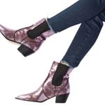 Paige Willa Lizzard Print Leather Chelsea Bootie Western Punk Size 6 NEW Photo 5