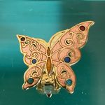 Vintage Cloisonne Enamal Butterfly Clip On Earrings with Pink and Gold Accents Photo 11