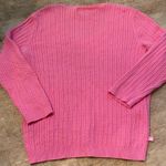 Ralph Lauren Lauren  Petite Women’s Size P/M Pink 100% Cotton Cable Knit‎ V Neck Photo 2