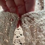 Chico's Crochet Cardigan 3/4 Sleeve Galina Glimmer Champagne Size 2 XL Photo 5