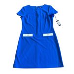 Tommy Hilfiger  Faux Pocket Blue Sheath Dress Short Sleeve Size 12 Women's NWT Photo 1