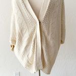 Free People Cream Oversized Slouchy Cable Knit Cardigan | XS Photo 10