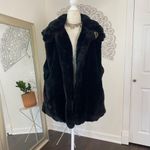 Vintage Casual Living Teddy Charm Thick Black Fuzzy Faux Fur Chunky Vest XL Photo 1