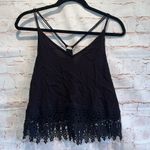 Urban Outfitters  Ecote Shirt Womens Medium Black Crochet Trim Racerback Tank Top Photo 1
