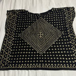 Free People  Black and Gold Geometric Blouse Photo 0