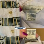 CASUAL CORNER VINTAGE 1990'S WHITE COTTON BUTTON DOWN W/GREEN, BLUE & GOLD (6) Green Photo 10