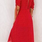 Polka Dot Midi Dress Red Size 6 Photo 4