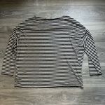 ALLSAINTS  Black Cream Striped Boat Neck Dolman Long Sleeve Semi Sheer Top Size M Photo 1