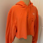 Champion  Reverse Weave Orange Cropped Hoodie Sweatshirt Photo 3