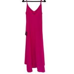 Lulus  Sweet Surprise Bright Pink Asymmetrical Hem Maxi Dress Spaghetti Straps M Photo 3
