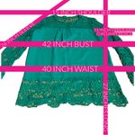 GREEN CROCHET TRIMMED LONG SLEEVE FASHION TUNIC (M) Size M Photo 11