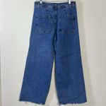 ZARA  The High Rise Marine Straight Jeans Size 12 Wide Leg Raw Hem 2553/041/400 Photo 3