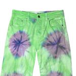 MSGM Rent The Runway Tie Dye Jeans in‎ Lime/Lilac Green Size 8 Photo 5