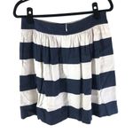 Banana Republic  Skirt A Line Pockets Linen Blend Lined Striped Navy Blue White 6 Photo 1