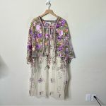 Anthropologie Self Contrast Floral Duster Embroidered Purple Mesh One Size Photo 5
