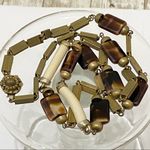 Vintage Miriam Haskell Beaded Long Necklace Brown Photo 4