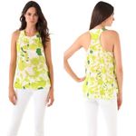 Diane Von Furstenberg  • Cheryl tank green floral silk sleeveless top Garden Lime Photo 3